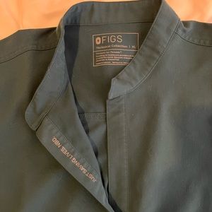 FIGS Rafaela Scrub TOP ONLY in Caribbean Blue - XL